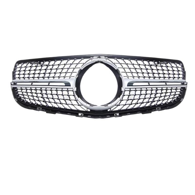 Frontgrill Für Benz Für GLC-Klasse X253 C253 2015 2016 2017 2018 2019 2020 2021 2022 2023 Frontgrill Mittelnetz Grills Montagerahmen Abdeckungsteile Front Nieren Kühlergrill(2015-2019 Silver B) von Rdtnvc