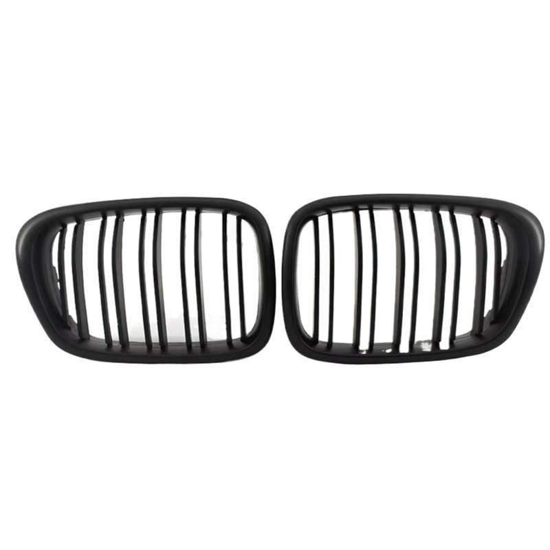 Frontgrill Für E39 5 Series 525 528 1999 2000 2001 2002 2003 Gloss Grille Car Front Hood Grill Nierengitter Racing Grill Zubehör Dual Line Front Nieren Kühlergrill(Matt-schwarz) von Rdtnvc