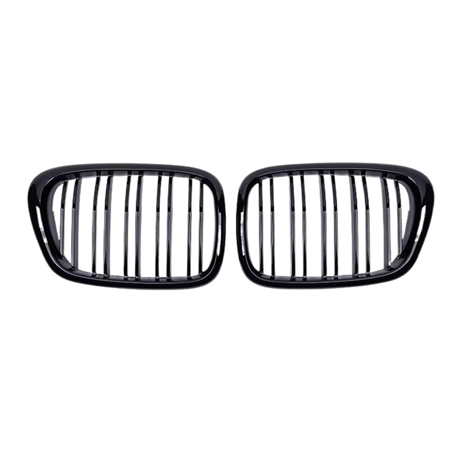Frontgrill Für E39 5 Series 525 528 1999 2000 2001 2002 2003 Schwarz Glänzender Kühlergrill Auto-Fronthaubengrill Nierengitter Renngrill-Zubehör Dual Line Front Nieren Kühlergrill(Gloss Black) von Rdtnvc
