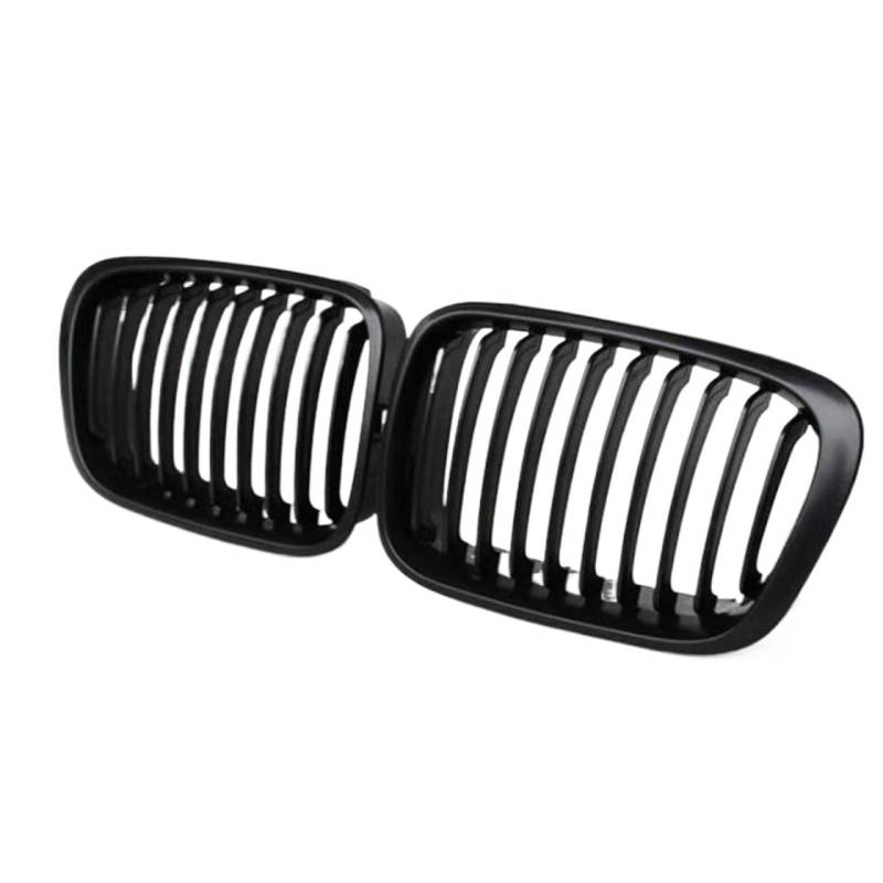 Frontgrill Für E46 4-Türer 1998 1999 2000 2001, Glänzend Schwarz, Vorderer Nierengrill, Lamellenstil, Grill, Auto-Styling Front Nieren Kühlergrill(Matt Black) von Rdtnvc