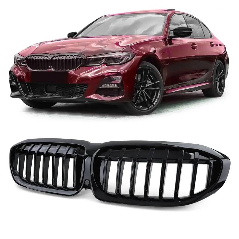 Frontgrill Für G20 3er G20 G21 G28 2019 2020 2021 2022 Frontstoßstange Haube Nierengrill Renngitter Ersatz Black Diamond Meteor Style Front Nieren Kühlergrill(1 Slat-Glossy Black) von Rdtnvc
