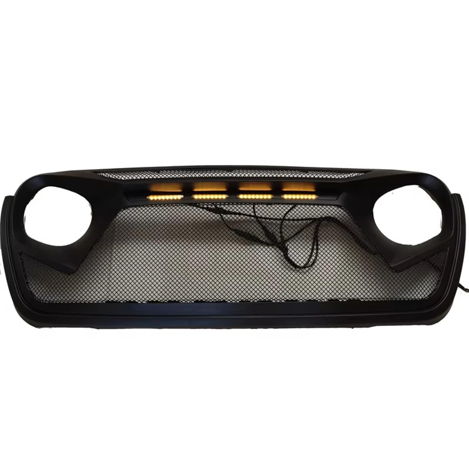 Frontgrill Für Jeep Für Wrangler JL 2018 2019 2020 2021 Auto Vorderen Stoßfänger Racing Grill Gitter Matt Schwarz Außen Teile Front Nieren Kühlergrill(B Style Light) von Rdtnvc