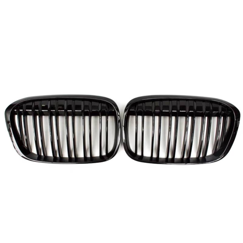 Frontgrill Glänzend Schwarze Doppellinien-Frontstoßstangen-Nierengrillgitter Für X1 F48 F49 2016 2017 2018 2019 2020 XDrive Front Nieren Kühlergrill(Glossy Black) von Rdtnvc