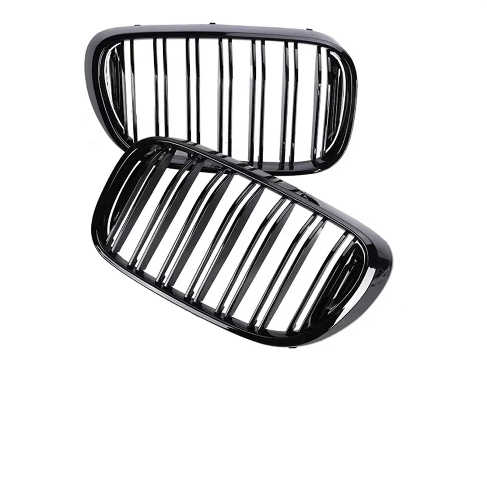 Frontgrill Grill Frontstoßstange Nieren Einzel-Doppel-Lamellen Glänzend Schwarz Racing Grills Ersatz Für 7er G11 G12 2015 2016 2017 2018 2019 Front Nieren Kühlergrill(Dual Gloss Black) von Rdtnvc