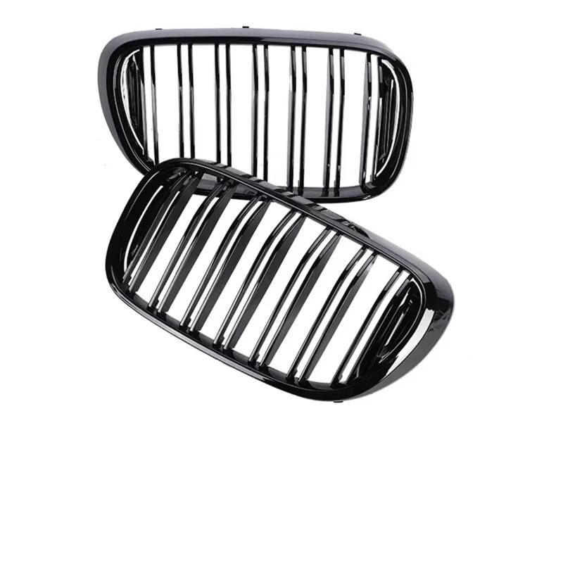 Frontgrill Grill Frontstoßstange Nieren Einzel-Doppel-Lamellen Glänzend Schwarz Racing Grills Ersatz Für 7er G11 G12 2015 2016 2017 2018 2019 Front Nieren Kühlergrill(Dual Gloss Black) von Rdtnvc
