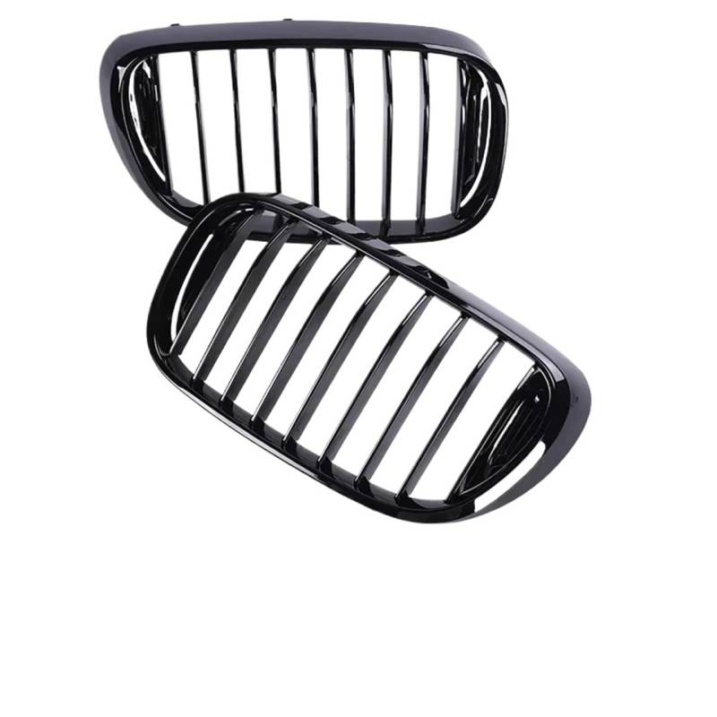 Frontgrill Grill Frontstoßstange Nieren Einzel-Doppel-Lamellen Glänzend Schwarz Racing Grills Ersatz Für 7er G11 G12 2015 2016 2017 2018 2019 Front Nieren Kühlergrill(Single Gloss Black) von Rdtnvc