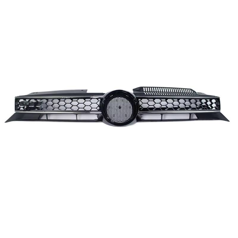 Frontgrill Honeycomb Mesh Auto Vorderen Stoßfänger Kühlergrill Für VW Für Golf 6 MK6 2009 2010 2011 2012 2013 Für GTI Stil Center Racing Grill Front Nieren Kühlergrill(Silver Line) von Rdtnvc