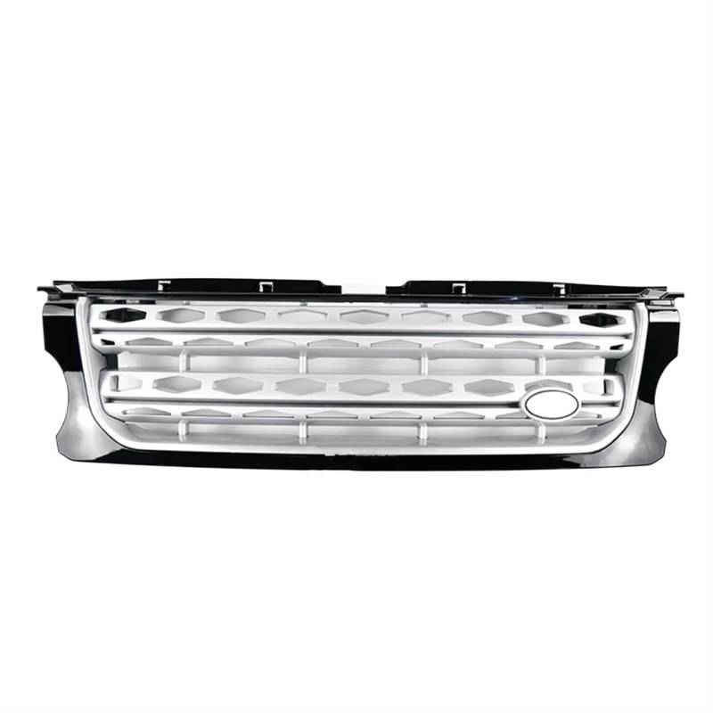 Frontgrill Kühlergrill Für Land Für Rover Für Discovery 4 LR4 2014 2015 2016 L319 Frontschürze Mittelplatte Styling Oberen Racing Grills Autozubehör Front Nieren Kühlergrill(BlackFrame Silver Net) von Rdtnvc