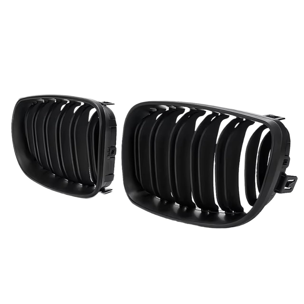 Frontgrill Paar ABS-Seiten-Frontnierengitter In Glänzendem Schwarz Für 1er E81 E82 E87 E88 2D 4D 2007 2008 2009 2010 2011 2012 2013 Front Nieren Kühlergrill(Matte Black 2 Slat) von Rdtnvc
