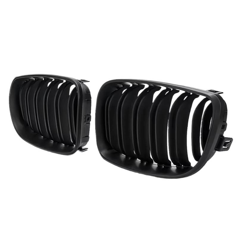 Frontgrill Paar ABS-Seiten-Frontnierengitter In Glänzendem Schwarz Für 1er E81 E82 E87 E88 2D 4D 2007 2008 2009 2010 2011 2012 2013 Front Nieren Kühlergrill(Matte Black 2 Slat) von Rdtnvc