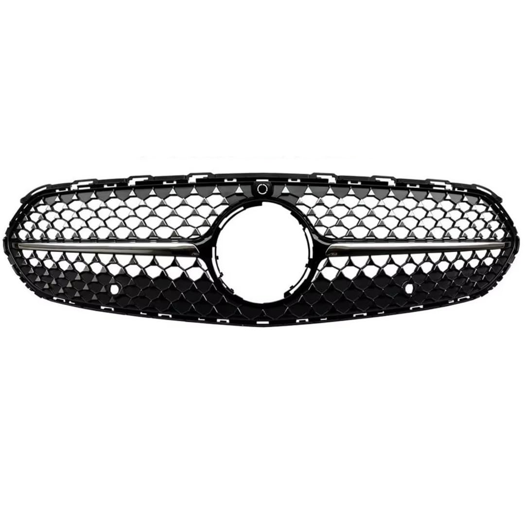 Frontgrill Schwarzer Grill Frontstoßstange GT Grill Für Benz C-Klasse W206 C180 C200 C300 C350 Sport Style 2021 2022+ Front Nieren Kühlergrill(Diamond Black Color) von Rdtnvc