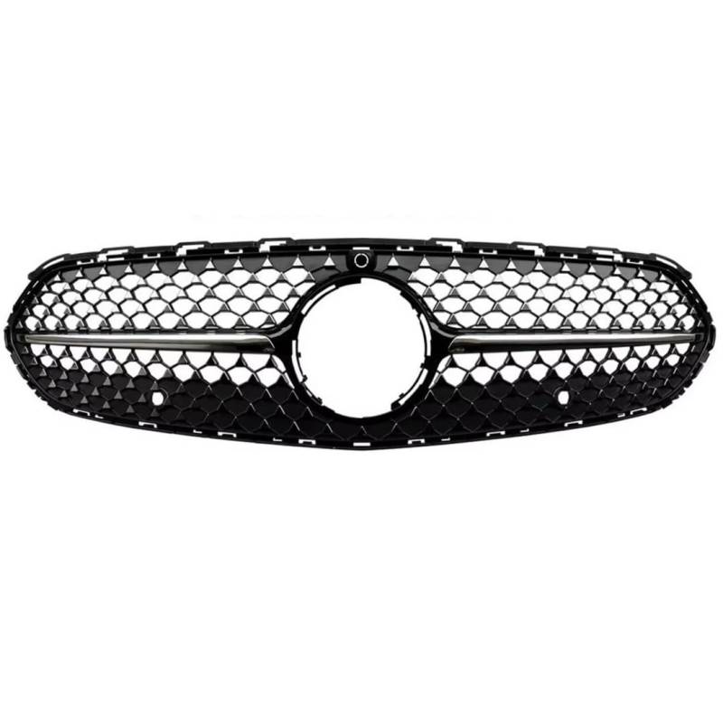 Frontgrill Schwarzer Grill Frontstoßstange GT Grill Für Benz C-Klasse W206 C180 C200 C300 C350 Sport Style 2021 2022+ Front Nieren Kühlergrill(Diamond Black Color) von Rdtnvc