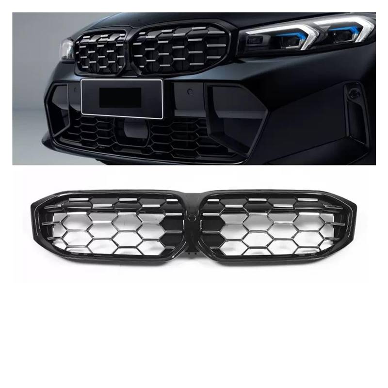 Frontgrill Vorderer Nierengrill Sport Für 3er G20 Kühlergrill Black Diamond 318i 320i M340i Für M3 2019 2020 2021 2022 2023 2024 Front Nieren Kühlergrill(23 GBlack Silver) von Rdtnvc