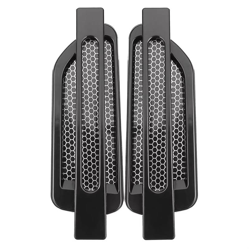 Lufteinlass Ansaugschlauch 1 Paar Auto Seite Kotflügel Vent Aufkleber Air Flow Spoiler Racing Intake Grille Trim Chrom Dekorative Zubehör Auto Ansaugrohr(F1-470-Black) von Rdtnvc