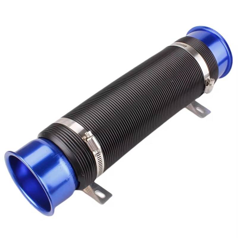 Lufteinlass Ansaugschlauch 1 Stück 76 MM Einstellbare Flexible Kanal Rohr Schlauch Kalt Feed Kanal Rohr Auto Cold Air Turbo Intake Einlass Rohr Auto Ansaugrohr(Blau) von Rdtnvc