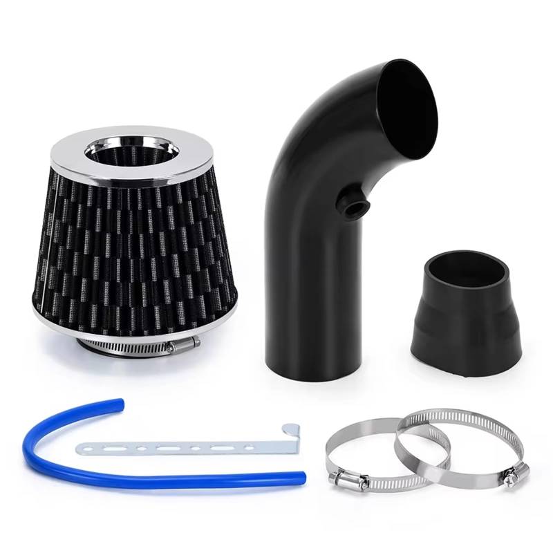 Lufteinlass Ansaugschlauch 3 "76mm Universal-Luftfilter Und Kaltluftansaugrohr Turbo-Ansaugrohr-Kit Mit Luftfilterkegel VR-AIT28+IMK14 Auto Ansaugrohr(B) von Rdtnvc