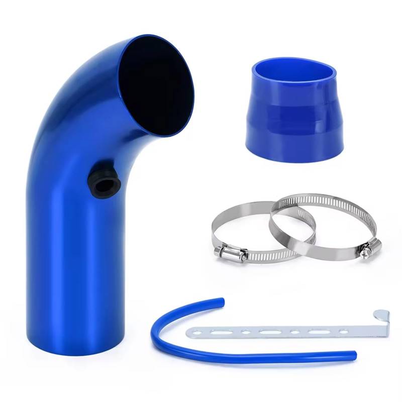 Lufteinlass Ansaugschlauch 3 "76mm Universal-Luftfilter Und Kaltluftansaugrohr Turbo-Ansaugrohr-Kit Mit Luftfilterkegel VR-AIT28+IMK14 Auto Ansaugrohr(Blue Pipe) von Rdtnvc