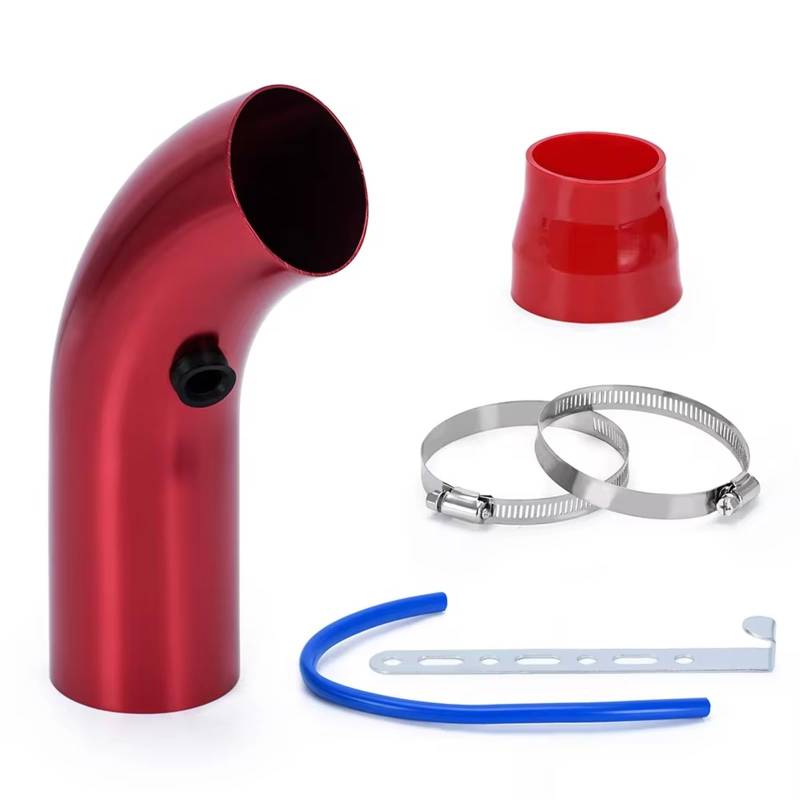 Lufteinlass Ansaugschlauch 3 "76mm Universal-Luftfilter Und Kaltluftansaugrohr Turbo-Ansaugrohr-Kit Mit Luftfilterkegel VR-AIT28+IMK14 Auto Ansaugrohr(Red Pipe) von Rdtnvc