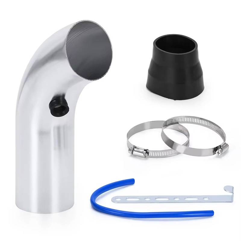 Lufteinlass Ansaugschlauch 3 "76mm Universal-Luftfilter Und Kaltluftansaugrohr Turbo-Ansaugrohr-Kit Mit Luftfilterkegel VR-AIT28+IMK14 Auto Ansaugrohr(Silver Pipe) von Rdtnvc