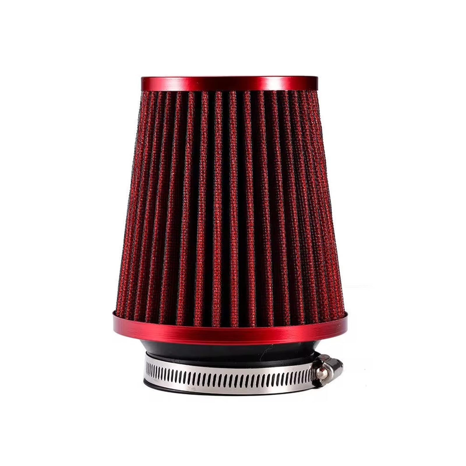 Lufteinlass Ansaugschlauch 3-Zoll-Kegel-Luftfilter Mit Hohem Durchfluss Für Universal Racing Cold Sport 76 Mm Luftansaugfiltersystem Autozubehör Auto Ansaugrohr(Rot) von Rdtnvc