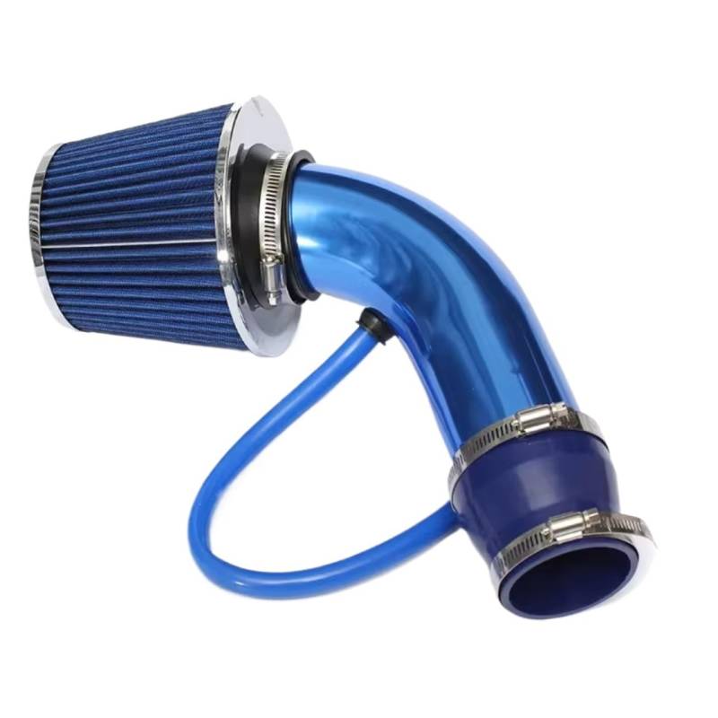 Lufteinlass Ansaugschlauch 76mm Universal Car Racing Cold Air Intake System Turbo Induktionsrohr Rohr Kit Aluminium Mit Kegel Luftfilter Einlass Auto Ansaugrohr(Blau) von Rdtnvc