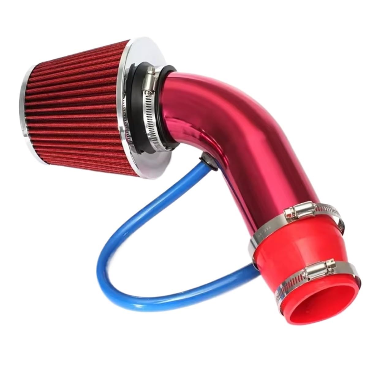 Lufteinlass Ansaugschlauch 76mm Universal Car Racing Cold Air Intake System Turbo Induktionsrohr Rohr Kit Aluminium Mit Kegel Luftfilter Einlass Auto Ansaugrohr(Rot) von Rdtnvc