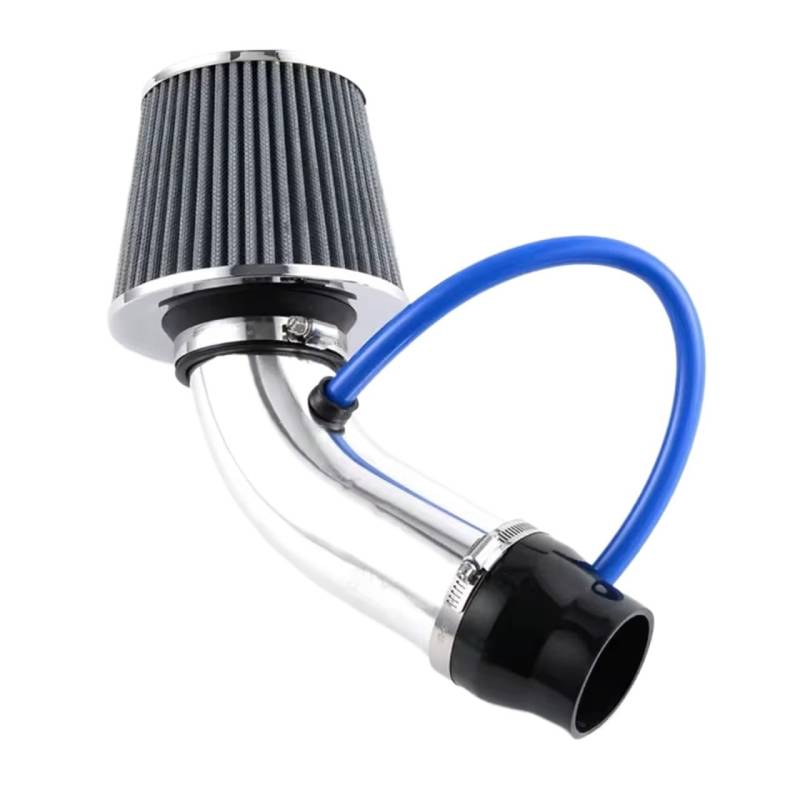 Lufteinlass Ansaugschlauch 76mm Universal Car Racing Cold Air Intake System Turbo Induktionsrohr Rohr Kit Aluminium Mit Kegel Luftfilter Einlass Auto Ansaugrohr(Silber) von Rdtnvc