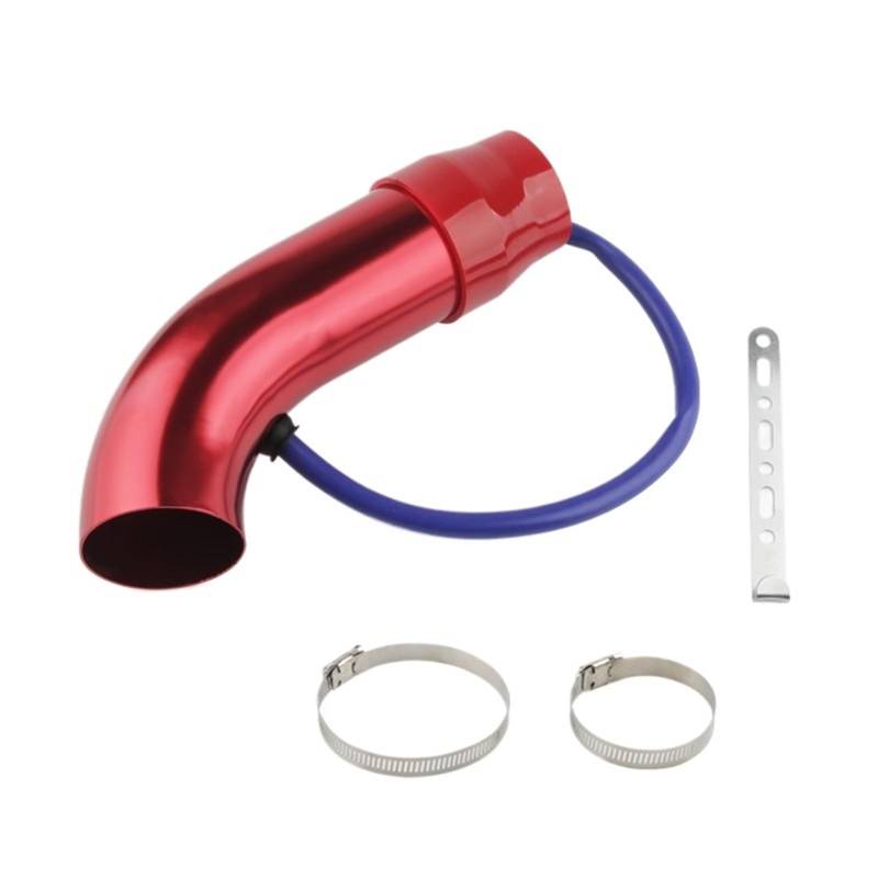 Lufteinlass Ansaugschlauch Alumimum Universal 3'' 75mm Auto Cold Air Intake System Turbo Induktionsrohr Rohr Silber Schwarz Rot Farbe Auto Ansaugrohr(Rot) von Rdtnvc