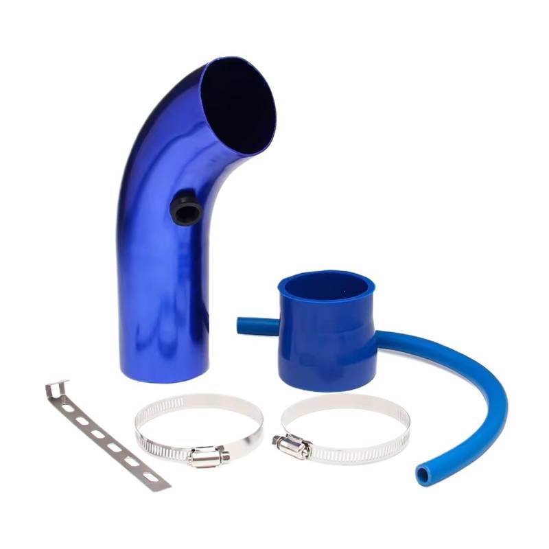 Lufteinlass Ansaugschlauch Aluminium-Auto-Luftfilter-Induktionsflussschlauch-Rohrsatz Universal 3'' 76mm Auto-Kaltluftansaugsystem Turbo-Induktionsrohr Auto Ansaugrohr(Blau) von Rdtnvc