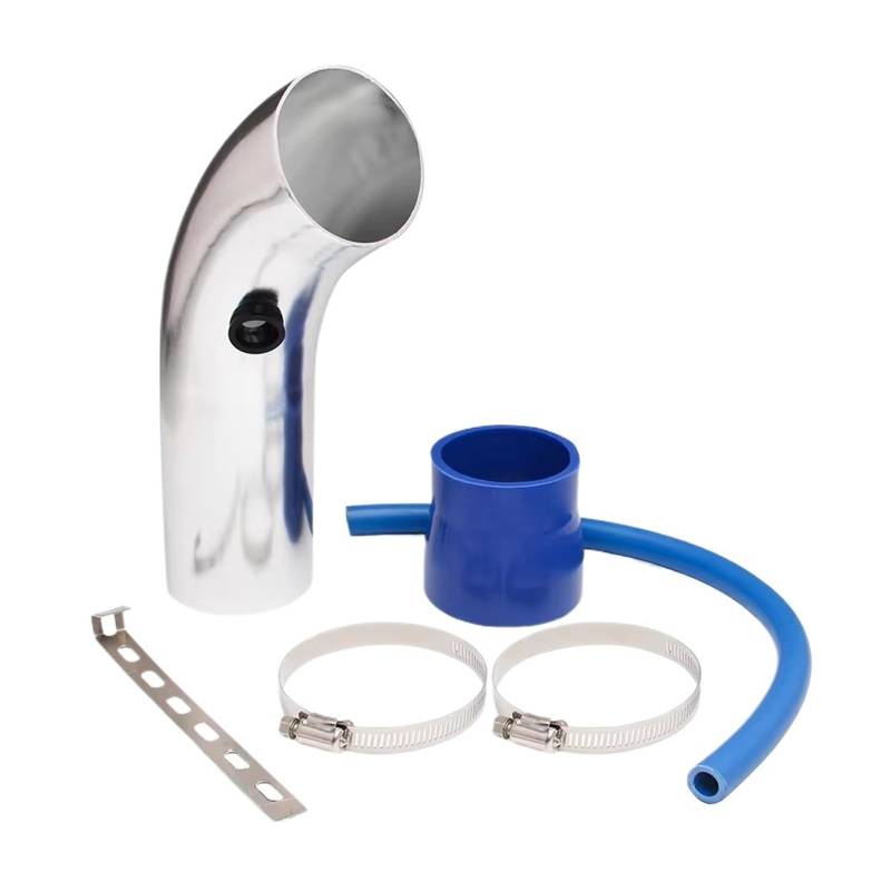 Lufteinlass Ansaugschlauch Aluminium-Auto-Luftfilter-Induktionsflussschlauch-Rohrsatz Universal 3'' 76mm Auto-Kaltluftansaugsystem Turbo-Induktionsrohr Auto Ansaugrohr(Silber) von Rdtnvc