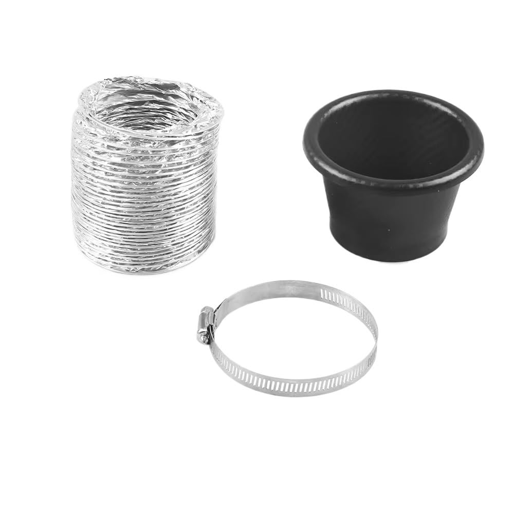 Lufteinlass Ansaugschlauch Auto Front Stoßstange Kühlergrill Einlass Rohr Kit Injektion System Trichter Turbine Universal Carbon Faser Muster Lufteinlass Vent Auto Ansaugrohr(Intake-Tube Round) von Rdtnvc