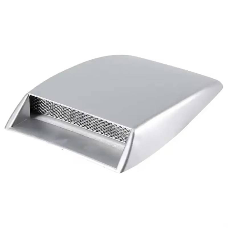 Lufteinlass Ansaugschlauch Schwarz Universal Auto Dekorative Air Flow Intake Scoop ABS Grille Mesh Bonnet Vent Abdeckung Haube Aufkleber Auto Styling Auto Ansaugrohr(Silber) von Rdtnvc