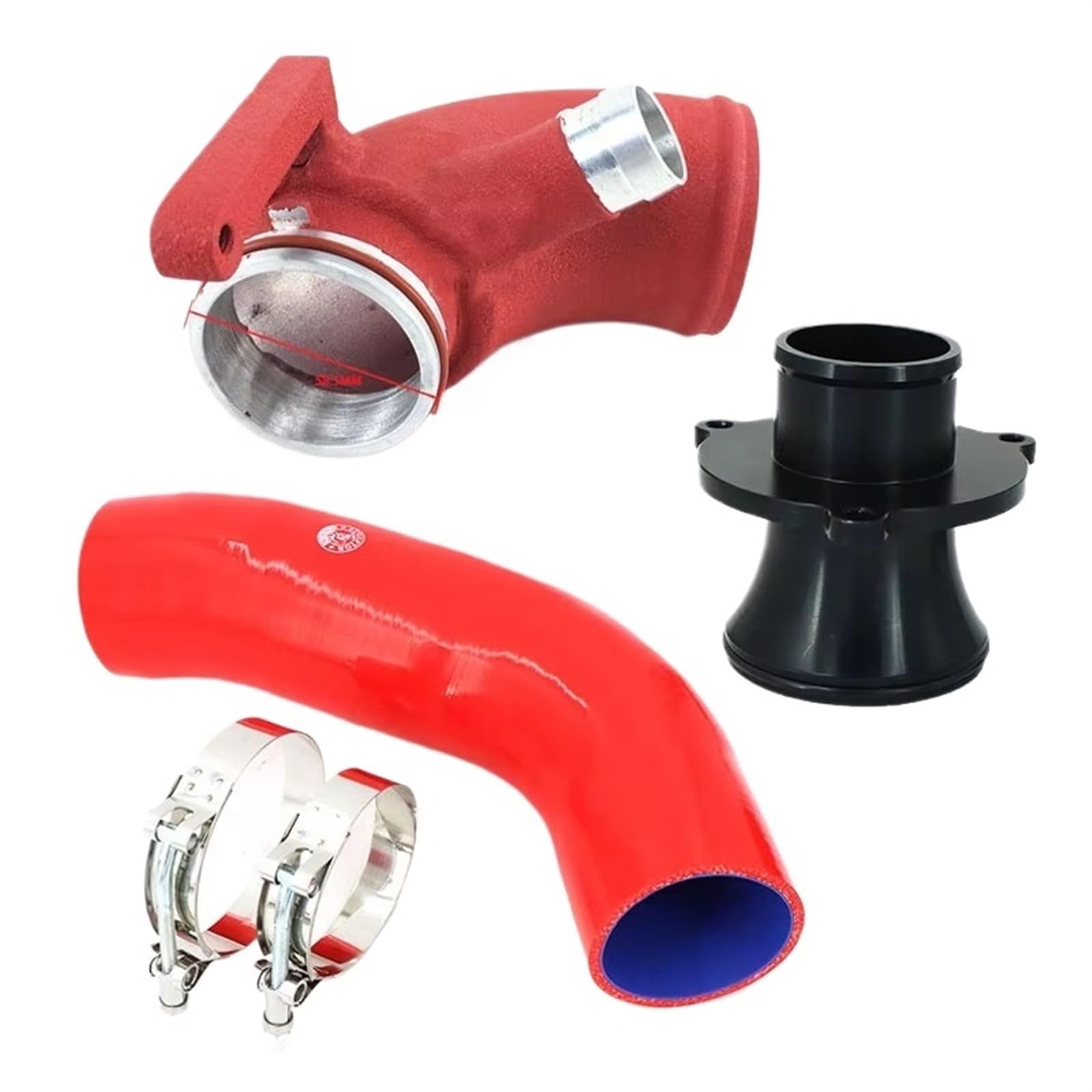 Lufteinlass Ansaugschlauch Turbolader Einlass Outlet Upgrade Rohr Für Golf MK7 R EA888 Gen3 Leo Für A3 S3 TT MK3 1,8 T 2,0 T Silikon Schlauch Schalldämpfer Löschen Auto Ansaugrohr(Blau) von Rdtnvc