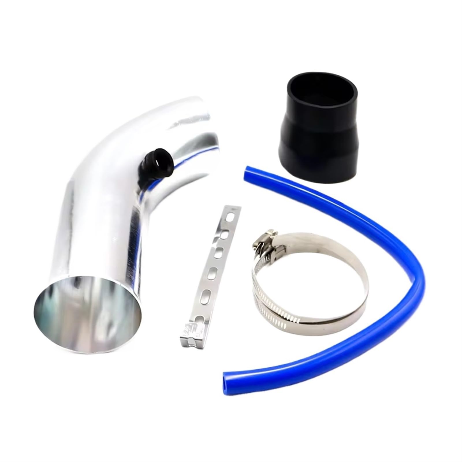 Lufteinlass Ansaugschlauch Universal 3'' Zoll 76mm Aluminium Auto Luftansaugrohr Kit Rohre Cold Air Intake System Kanal Rohr Kit Luftfilter Auto Ansaugrohr(Silber) von Rdtnvc