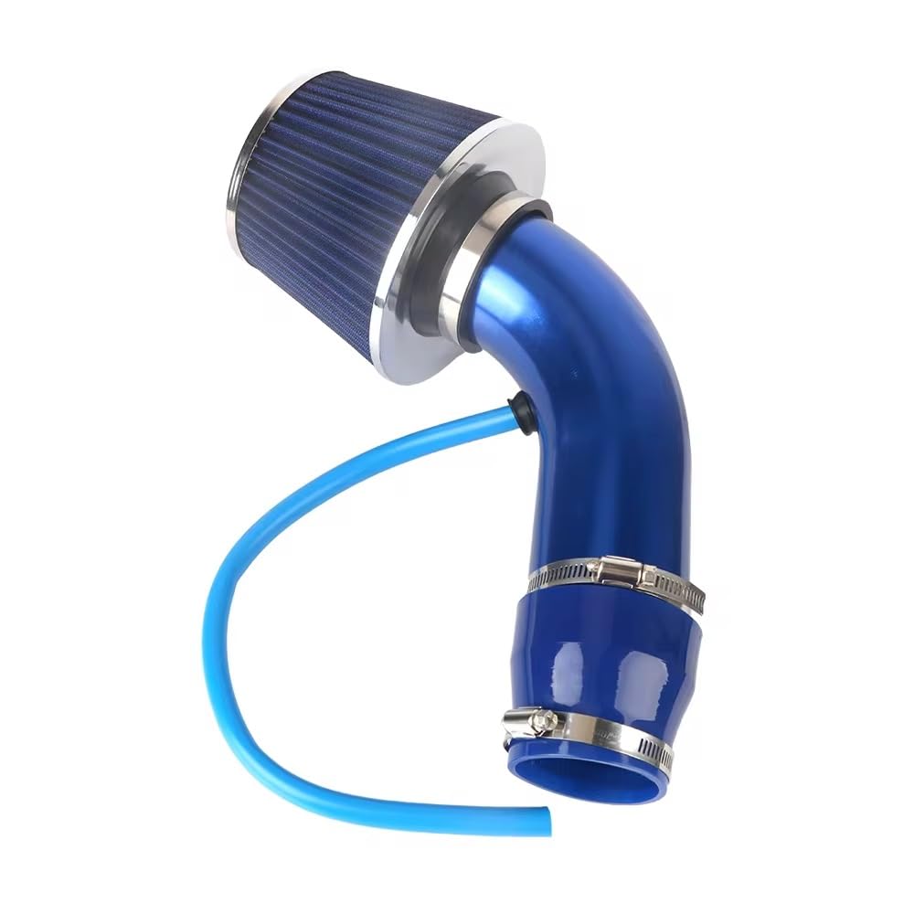 Lufteinlass Ansaugschlauch Universal 76mm/3 Zoll Auto-Luftfilter Mit Rohr Luftansaugsystem Turbo-Induktionssatz Aluminium-LKW-Autozubehör Auto Ansaugrohr(Blau) von Rdtnvc