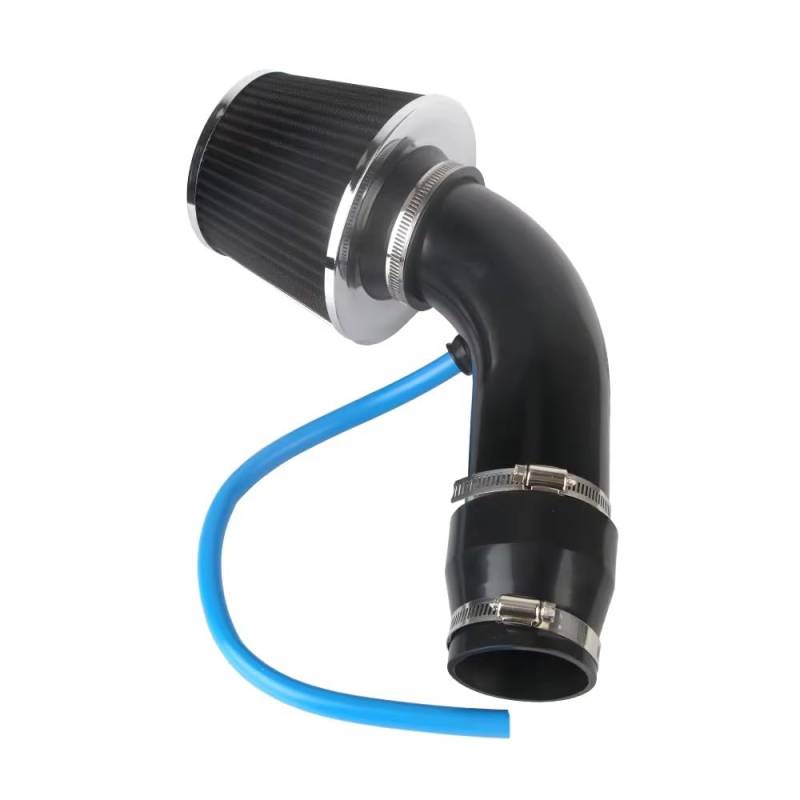 Lufteinlass Ansaugschlauch Universal 76mm/3 Zoll Auto-Luftfilter Mit Rohr Luftansaugsystem Turbo-Induktionssatz Aluminium-LKW-Autozubehör Auto Ansaugrohr(Schwarz) von Rdtnvc