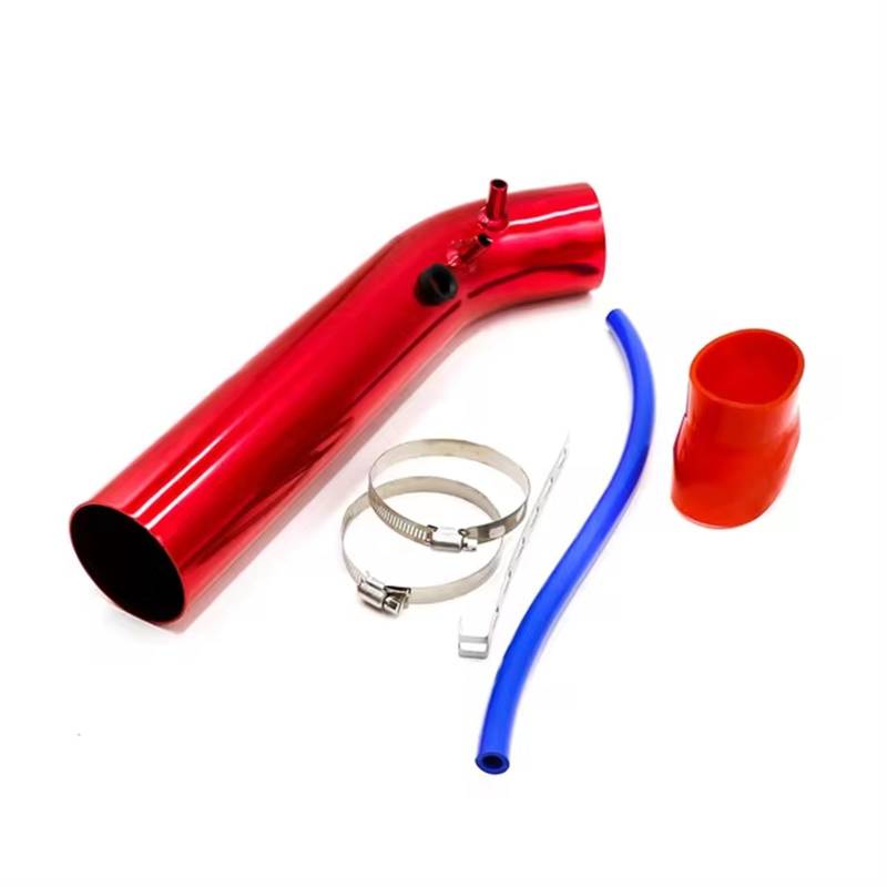 Lufteinlass Ansaugschlauch Universal Auto Luftansaugrohr Kit 3'' Zoll 76mm Rohre Kaltluftansaugsystem Kanal Aluminium Rohr Kit Luftfilter Auto Ansaugrohr(Rot) von Rdtnvc