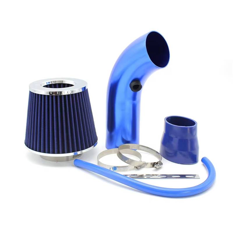 Lufteinlass Ansaugschlauch Universell Umgerüsteter Winter-Pilzkopf-Luftfilter Fürs Auto 76 Mm Ansaugrohrfilter Hoher Durchfluss Kaltluftfilter Aluminiumrohrsatz Auto Ansaugrohr(Blau) von Rdtnvc