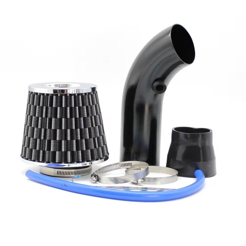 Lufteinlass Ansaugschlauch Universell Umgerüsteter Winter-Pilzkopf-Luftfilter Fürs Auto 76 Mm Ansaugrohrfilter Hoher Durchfluss Kaltluftfilter Aluminiumrohrsatz Auto Ansaugrohr(Schwarz) von Rdtnvc