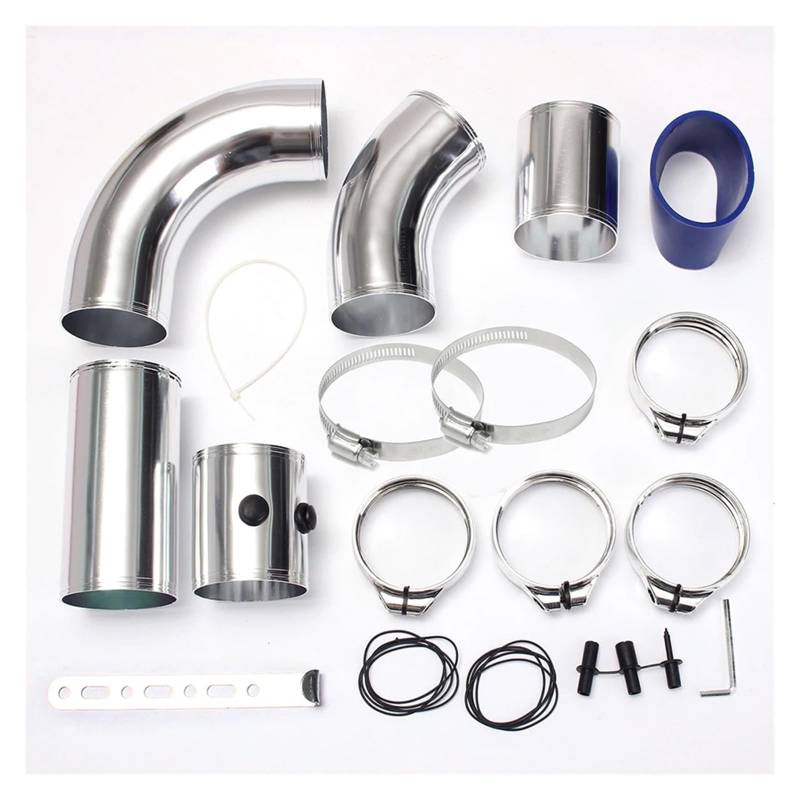 Lufteinlass Ansaugschlauch Universeller 3-Zoll-76-mm-Luftansaugrohrsatz Ansaugrohr Aus Aluminiumlegierung Kaltluftfilter-Einspritzsystem Mit Luftfiltermodifikation Auto Ansaugrohr(B-without air filter von Rdtnvc