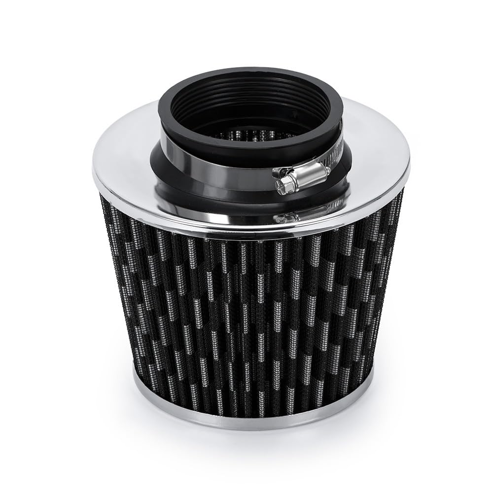 Lufteinlass Ansaugschlauch Universeller 3-Zoll-76-mm-Luftfilter Und Kaltluftansaugrohr-Turbo-Ansaugrohr-Kit Mit Luftfilterkegel PQY-AIT28+IMK14 Auto Ansaugrohr(B) von Rdtnvc
