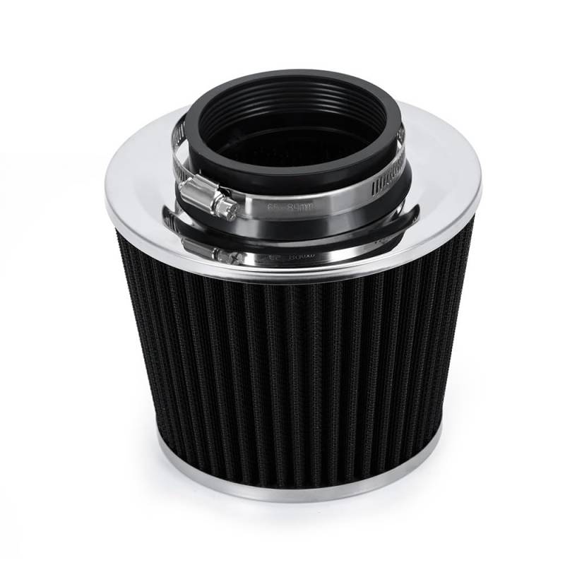 Lufteinlass Ansaugschlauch Universeller 3-Zoll-76-mm-Luftfilter Und Kaltluftansaugrohr-Turbo-Ansaugrohr-Kit Mit Luftfilterkegel PQY-AIT28+IMK14 Auto Ansaugrohr(Black A) von Rdtnvc