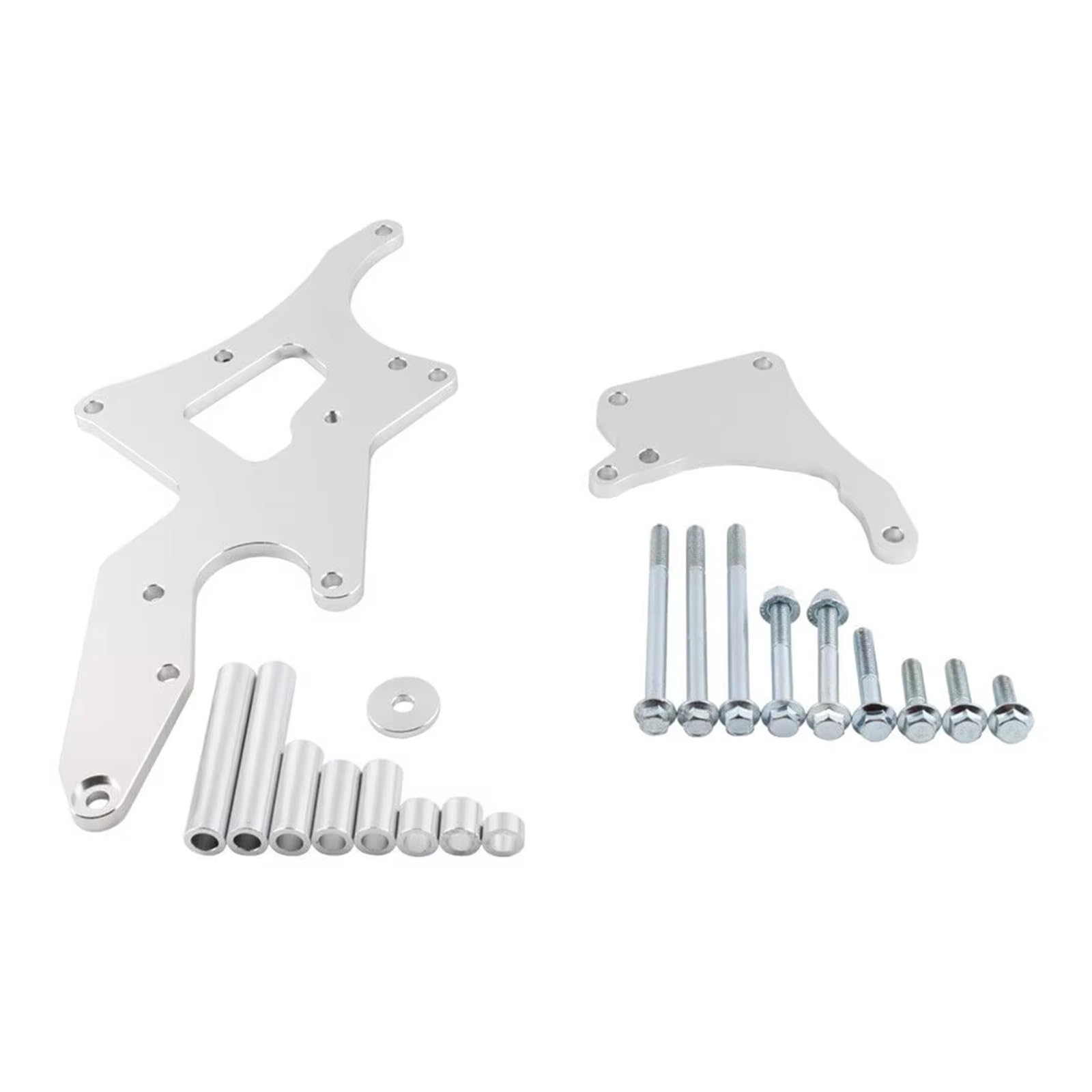 Motorlager Für Chevrolet LS1 LS2 LS3 LS6 LS7 Motoren 4,8 L 5,3 L 6,0 L Serpentine Halterung Lichtmaschine & Servopumpe Swap Conversion Getriebelager(Silber) von Rdtnvc