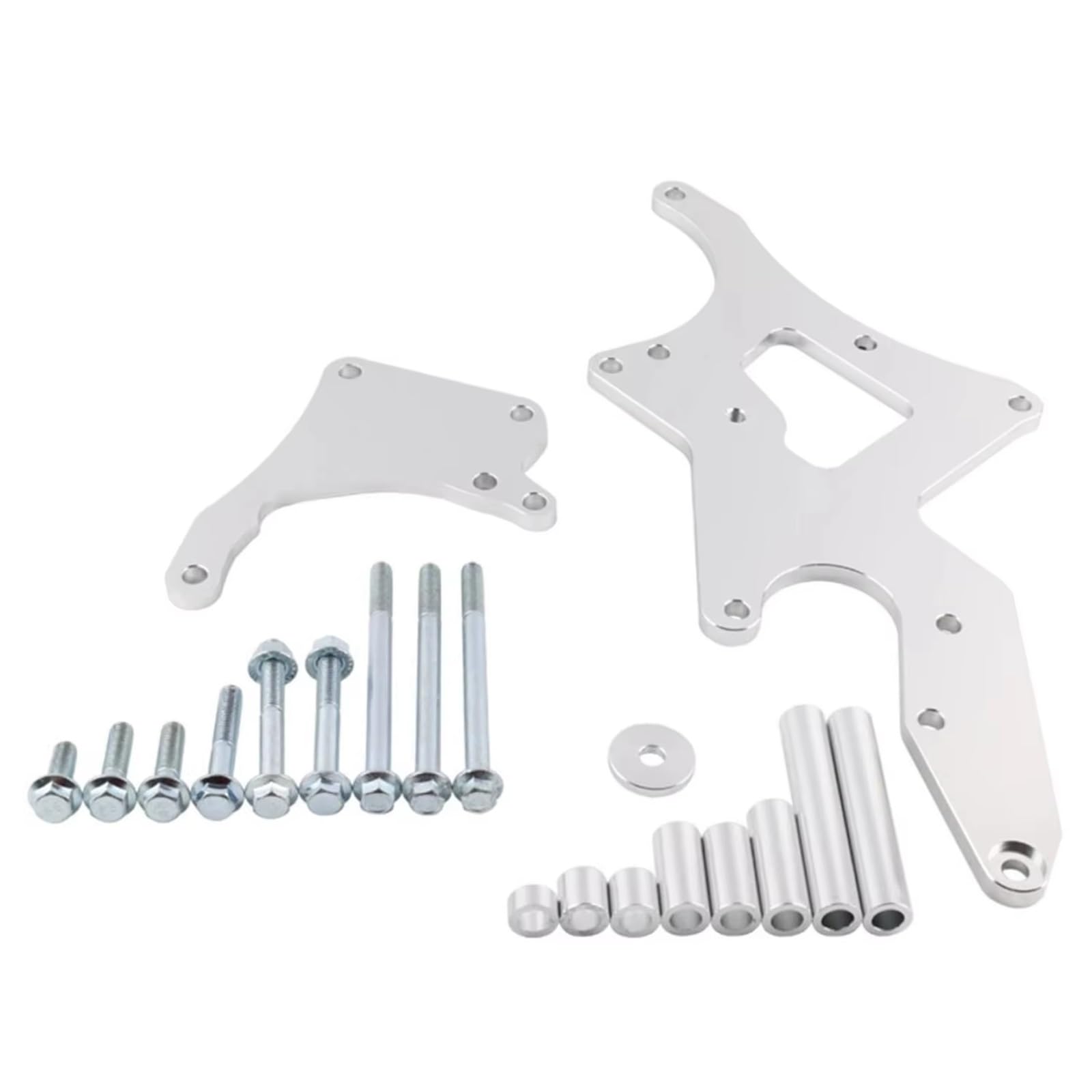 Motorlager Für LS Motor Serpentine Halterung Lichtmaschine Servolenkung Pumpe Swap Conversion Auto Zubehör Getriebelager(Silber) von Rdtnvc
