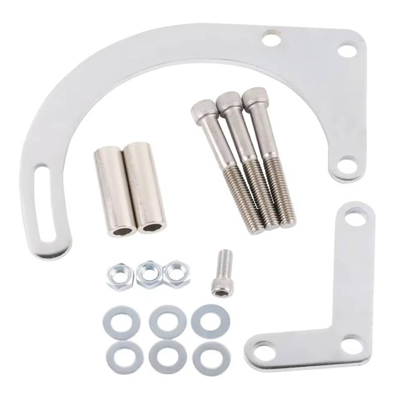 Motorlager Silberne Niedrig Montierte Lichtmaschinenhalterung Aus Stahl Autoteile Für Chevy SBC-Motor Kurze Wasserpumpe 283 350 1955–1968 Getriebelager von Rdtnvc