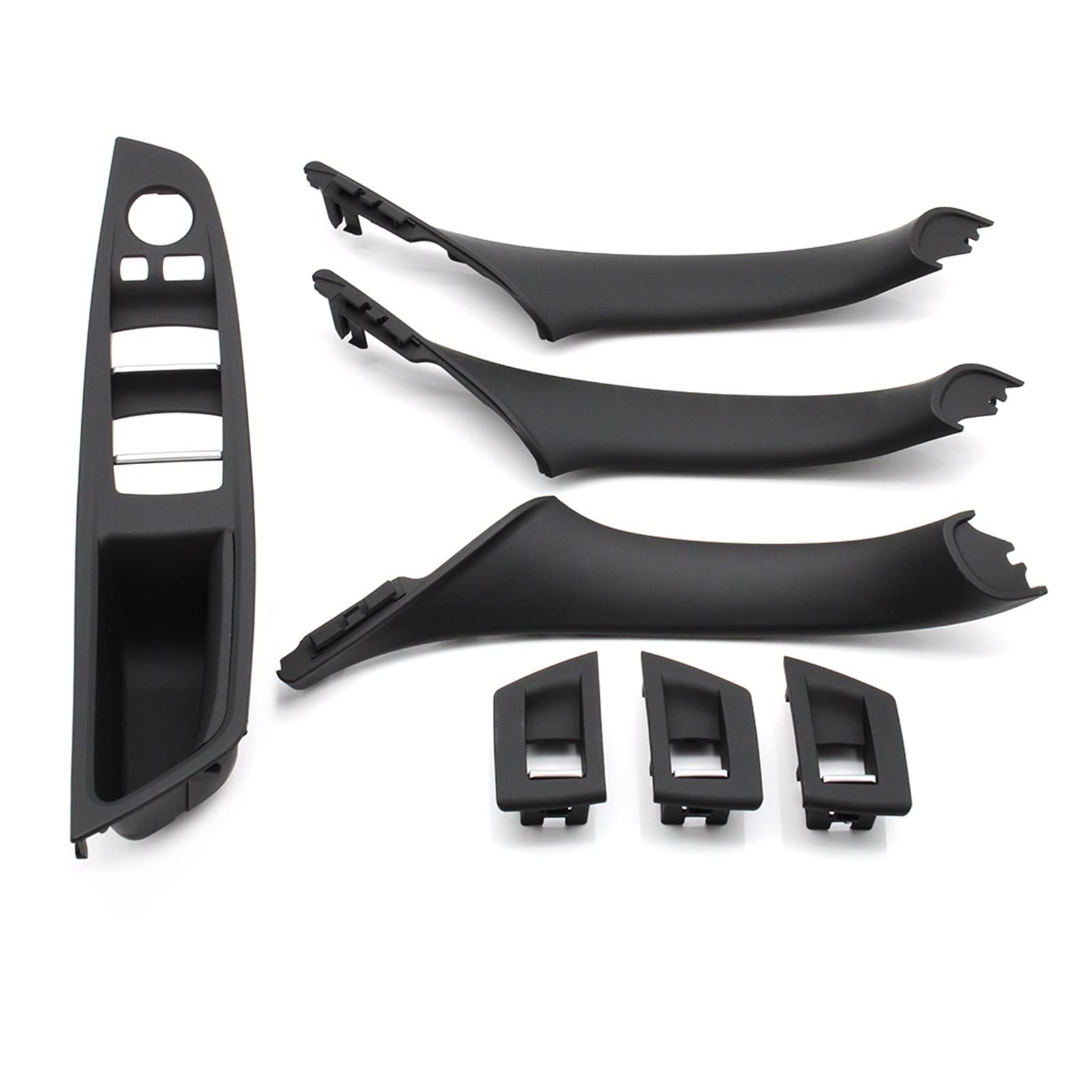 Türgriff Innen Für 5 Series F10 F18 523 525 528 Left Drive LHD Beige Schwarz Carbon Faser Auto Innen Tür Griff Ziehen 7PCS Set Innentürgriff(Model A Black) von Rdtnvc