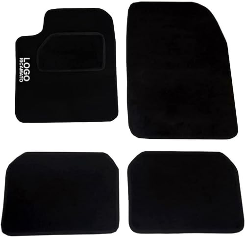 Rebeca Shop® Auto-Fußmatten, kompatibel mit 600 Jahrhundert, aus schwarzem Teppichstoff, anpassbare Teppiche, gesticktes Logo, verstärktes Absatzpolster von Rebeca Shop