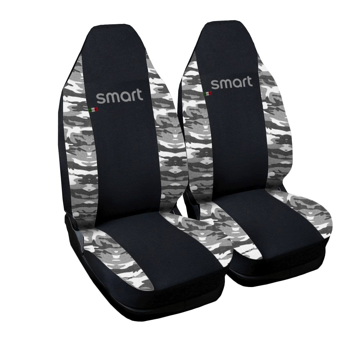 Rebeca Shop® Autositzbezüge, kompatibel mit Smart | Made in Italy | Sitzbezug-Set für Vordersitz, Paar (w450 - erste Serie, schwarz/grau) von Rebeca Shop