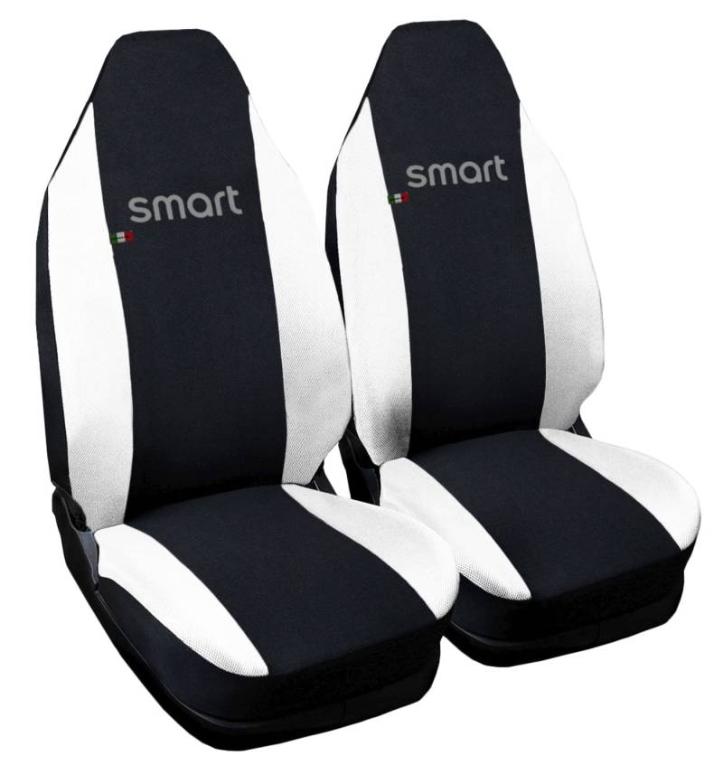 Rebeca Shop® Autositzbezüge, kompatibel mit Smart | Made in Italy | Sitzbezug-Set für Vordersitz, Paar (w453 - dritte Serie, Schwarz/Weiß) von Rebeca Shop