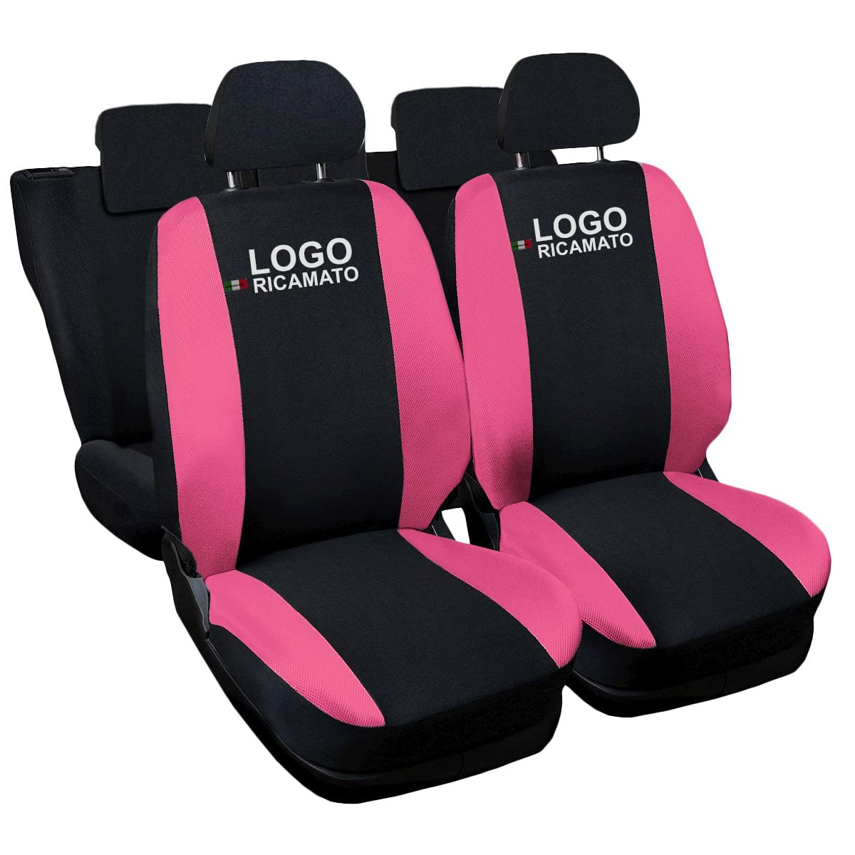 Rebeca Shop® Autositzbezüge passend für Juke aus Baumwolle, hergestellt in Italien, Set für Vorder- und Rücksitze (Rosa) von Rebeca Shop